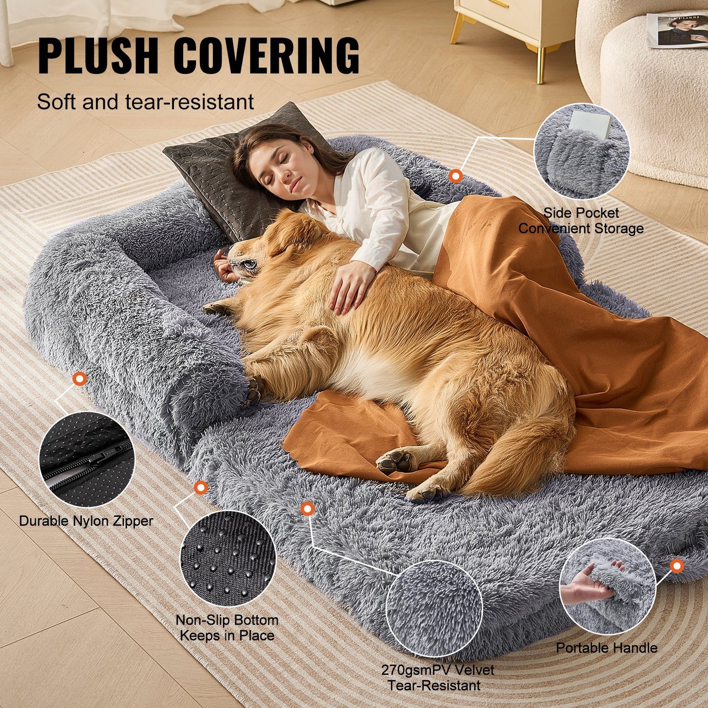 VEVOR 72x48in Human Dog Bed