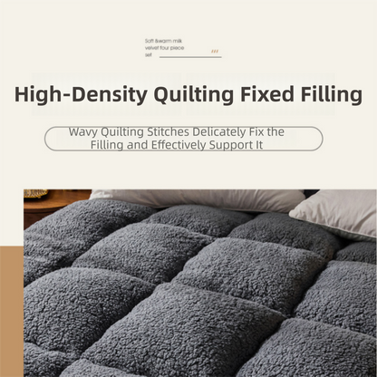 Superior Insulation Grey Dual-Sided Pet Sleeping Mat(45X90CM) for Dogs & Cats - 3D Thickened Support & Durable Wavy Quilting, Reversible Lamb Velvet & Brushed Cotton Bed