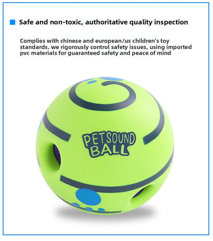 2 Pack Interactive Dog Giggle Ball Toy 8.8cm - Wobble Sound Fetch Toy for Puppies & Small to Medium Dogs - No Batteries Required - Green