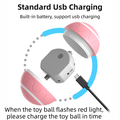 Yellow Durable TPU Smart Interactive Electric Pet Toy Ball - Automatic Bouncing Dog & Cat Chew Toy, Shaking Smart Activated