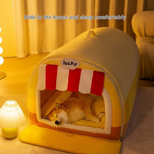 Cozy Autumn & Winter Dog Bed